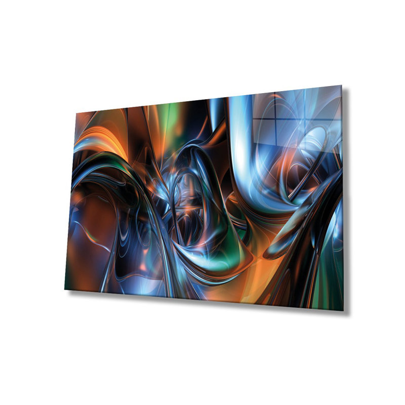 Superbe peinture décorative en verre trempé de 23,6 po x 35,4 po | 100% verre trempé, épaisseur: 0,16 pouce | Parfait pour la décoration intérieure, l'esthétique moderne et l'art mural élégant
