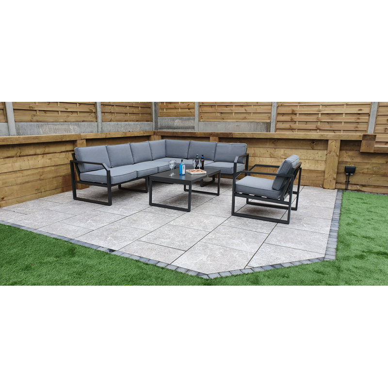 Lamaya Rectangular 6 - Piece 8 - Person 2000Cm L Aluminum Table Set with Cushions