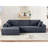 Dark Gray Left Facing Soft Corduroy 4 - Seat Convertible , Full Foam Cushioned, No Assembly For Bedroom Modern Comfy Sectional, With Foam,-1345317324-1345317299