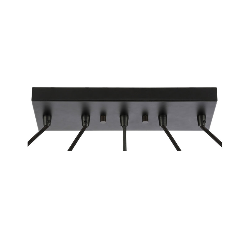 Luminaire suspendu géométrique 5 lumières grappe Luverne, Laiton antique / Bronze