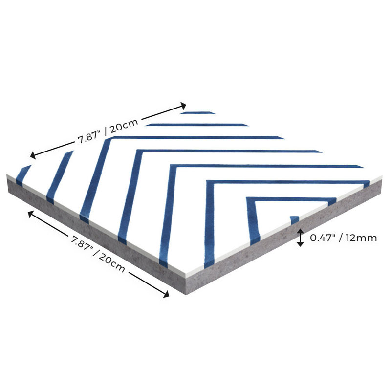 Labyrinth A 8" x 8" Cement Wall & Floor Tile, Berry Blue