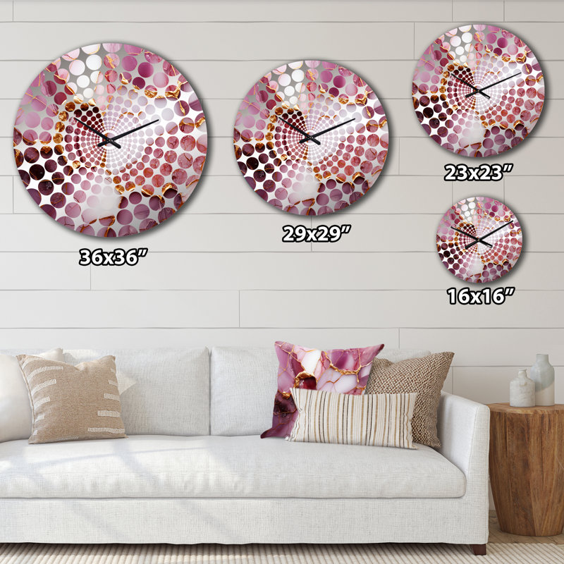 Horloge murale Raskin, Très grand, Pink Gold