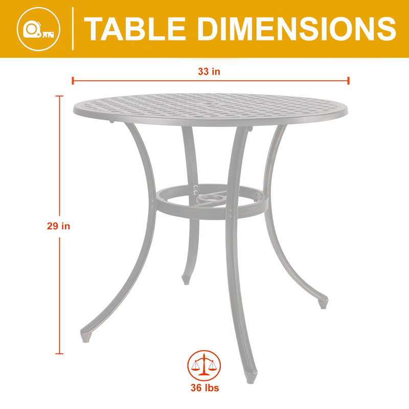 Round Outdoor With Umbrella Hole , 33'' in. W 33'' in. D