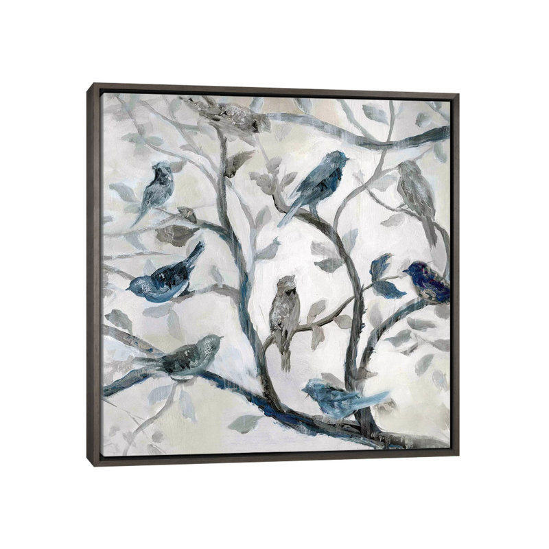"Morning Song II" par Nan, reproduction d’art, Pas de tapis, Toile encadrée de bois rustique foncé