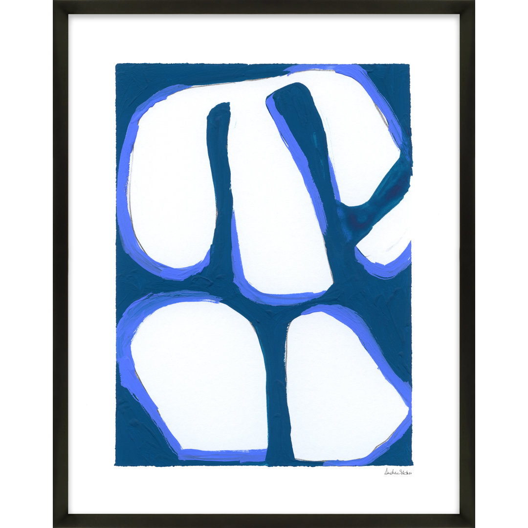 " Contemporary Blues 8 " by Andrea Stokes Painting Print Wade Logan® Frame 