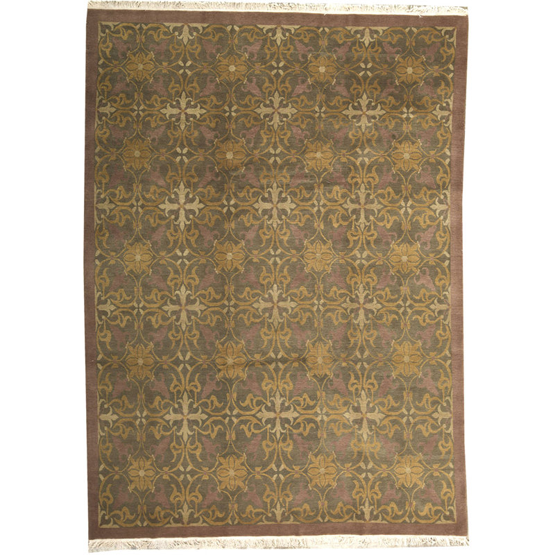Tapis vert et vert noué à la main de haute qualité