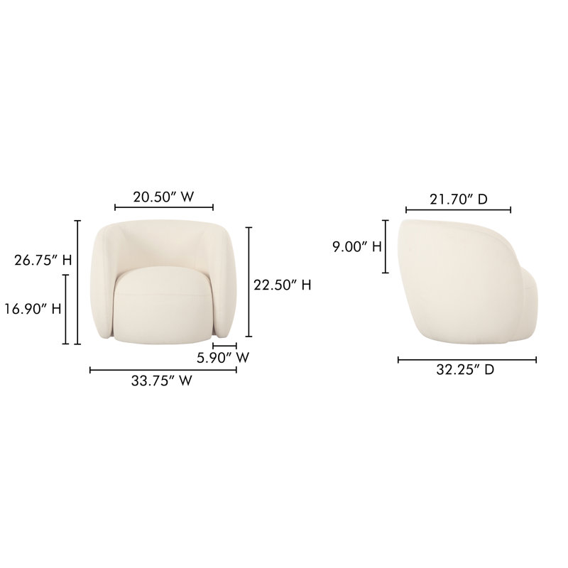 Rae Barrel Chair, Cream Performance Basketweave