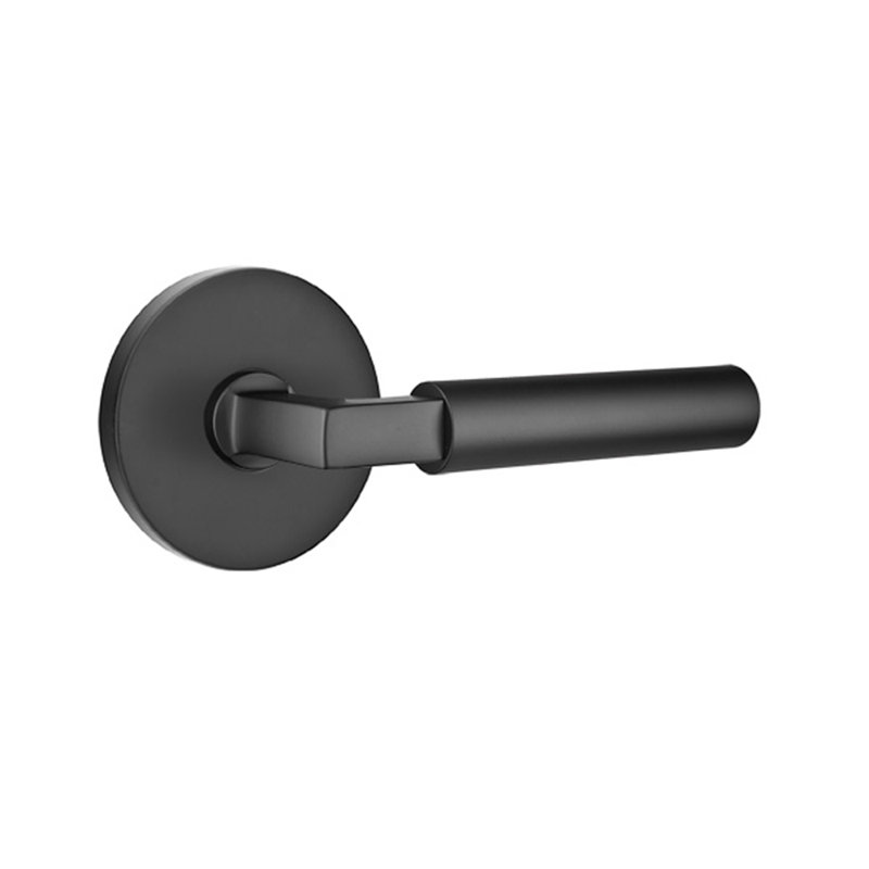 Hercules Round Privacy (Bed & Bath) Door Lever with Round Rosette, Satin Brass, Right