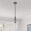 Luminaire suspendu en forme de cloche allongée à 1 lumière de 7,87 po, avec îlot de cuisine en verre transparent, réglable en hauteur-1369303321