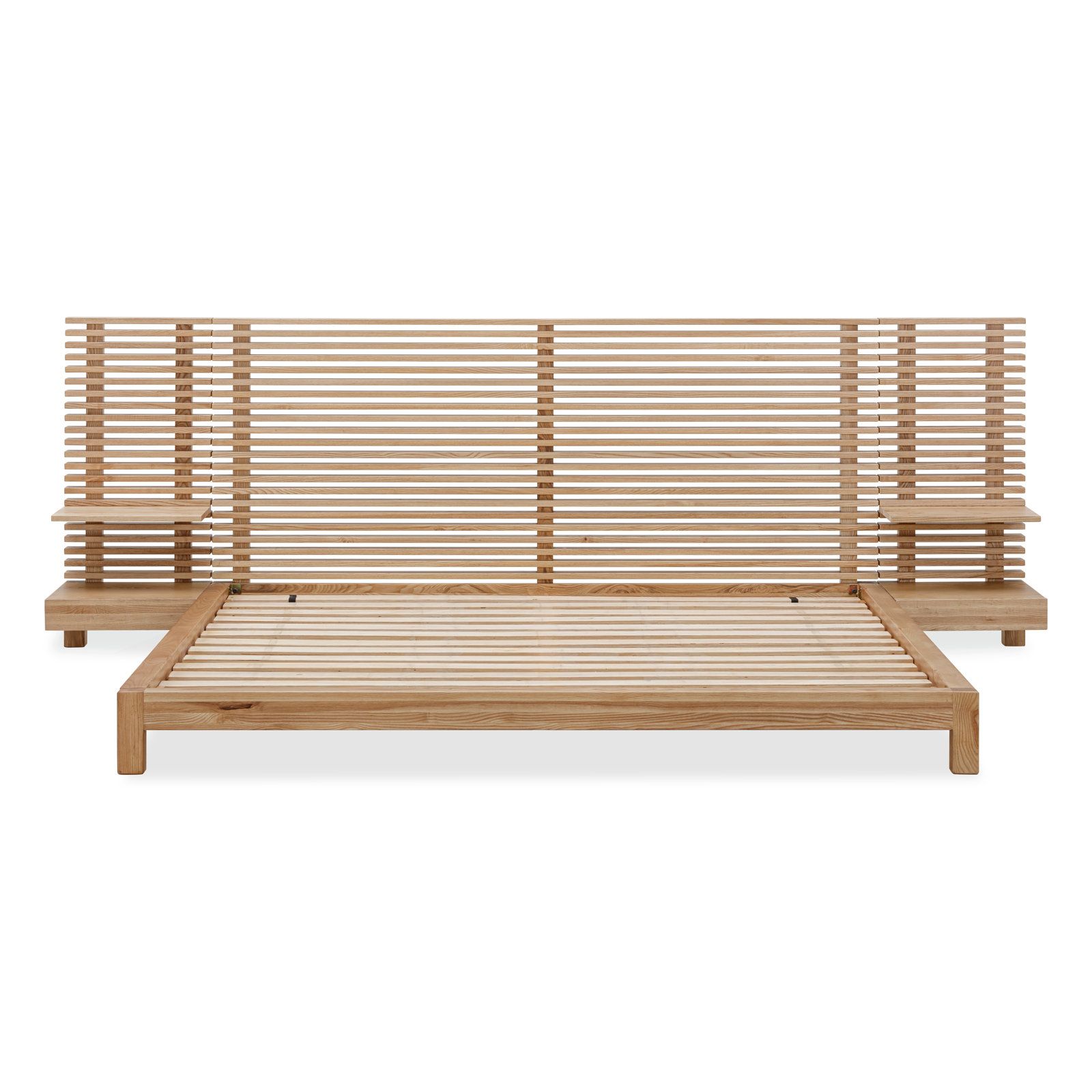 Finnian Solid Wood Bed, California King, Light Oak