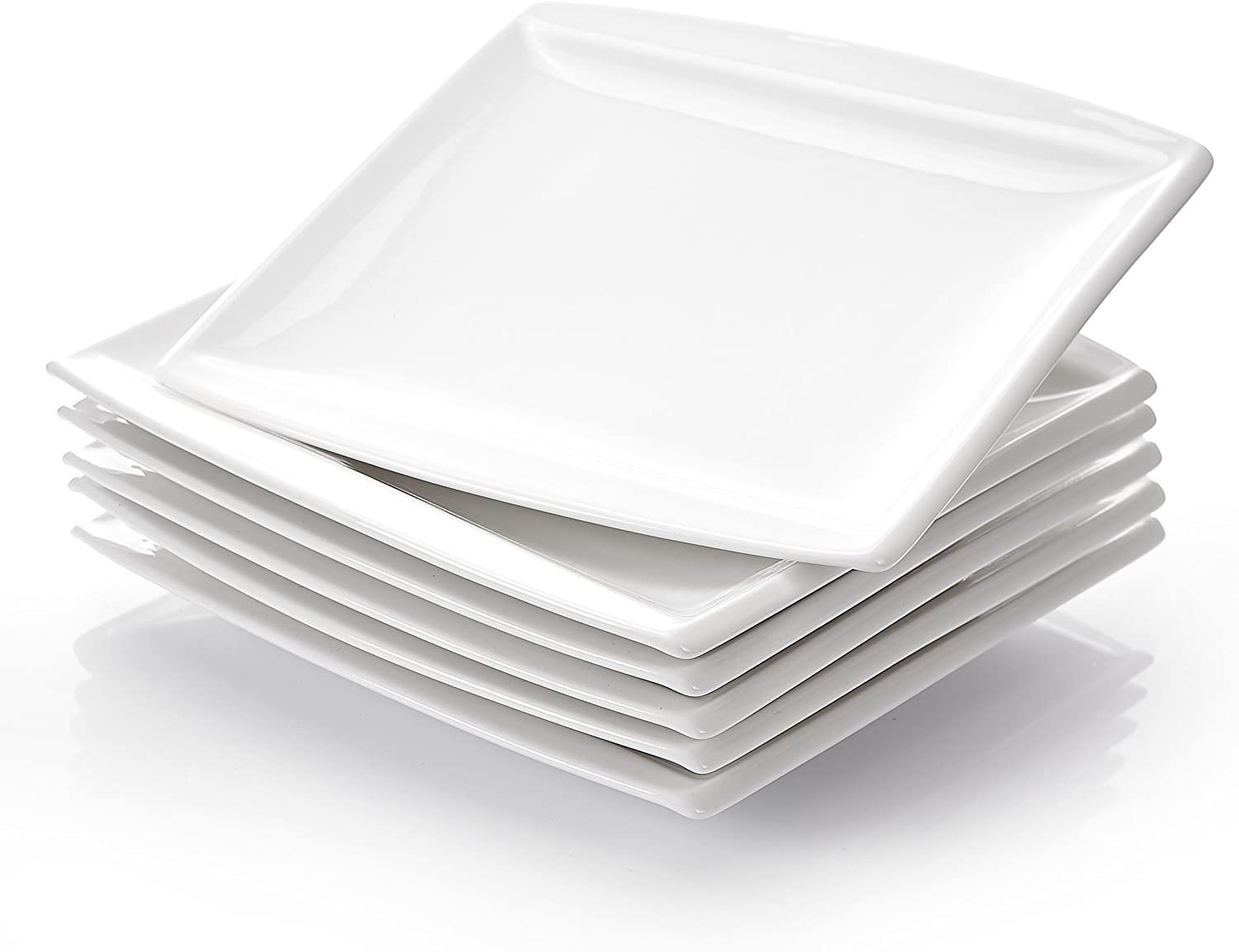 MALACASA Blance 2-Piece Ivory White Porcelain Serving Tray of 10