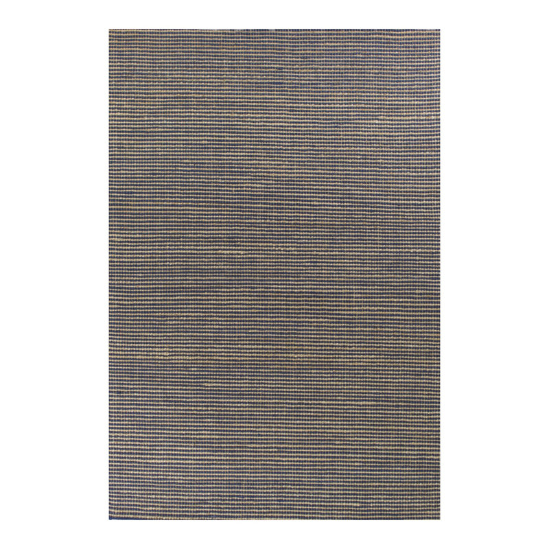 Tapis bleu et beige tissé à la main 7 pi x 10 pi