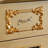 European Champagne Gold Marble Storage Cabinet
