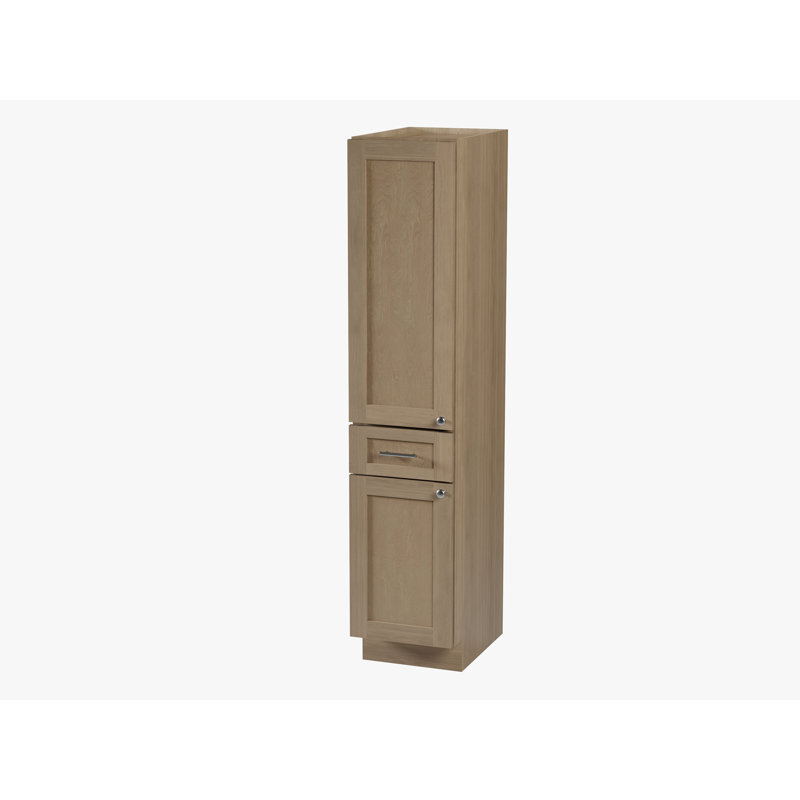 Disar 72'' Tall Solid Wood & Plywood Bathroom Cabinet – Left Door Opening, Brown