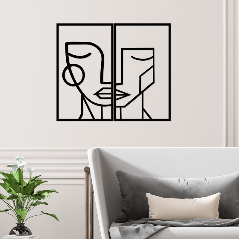 Elegant Decorative Metal Wall Accessory (2 Pieces), Black, 15.4 x 25.9 inches | 100% Metal Construction, Thickness: 0.05 inches | Easy Wall Hanging Design, Perfect for Modern Home Décor & Unique Art Display