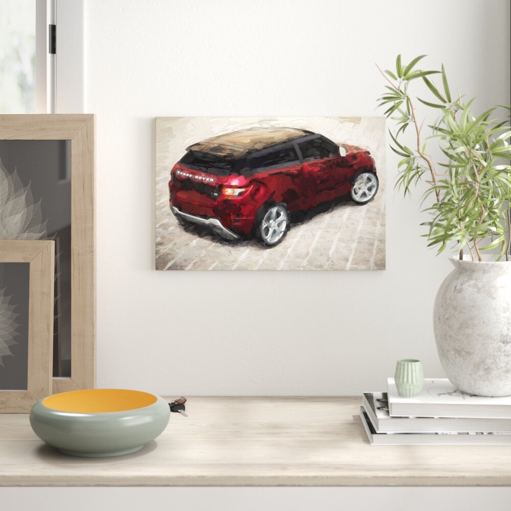 Leinwandbild „Range Rover" in Grau/Rot