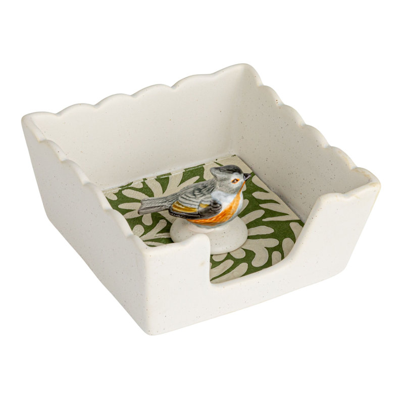 Avian Grace Stoneware Napkin Holder With Weight