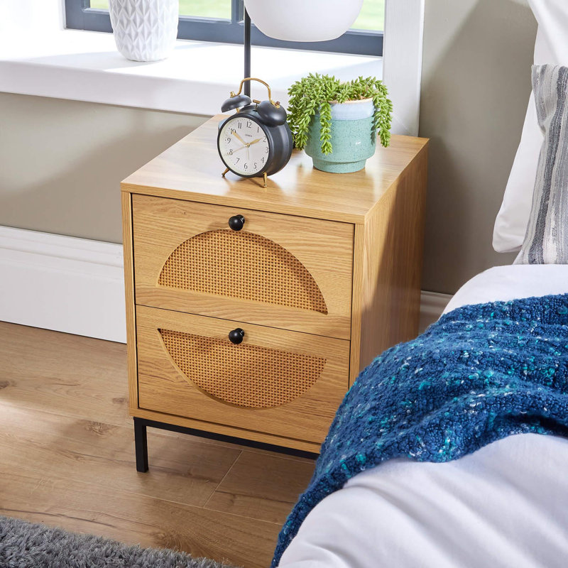 Amareya 40cm W Manufactured Wood Bedside Table