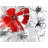 Red And Gray Flowers Print On Canvas