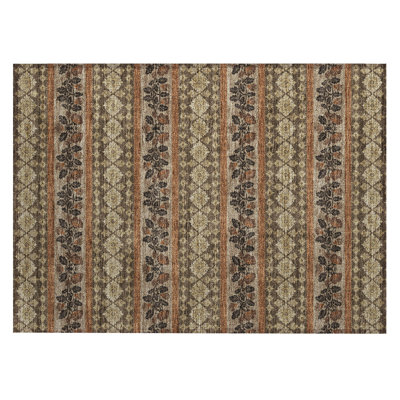 Machine Washable Indoor/Outdoor Chantille ACN2465 Stripes Rug