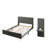 Velvet Upholstered Modern Platform Bed Set With Bedside Panel Nightstand, No Box Spring Needed-326599744-326398830-326599747
