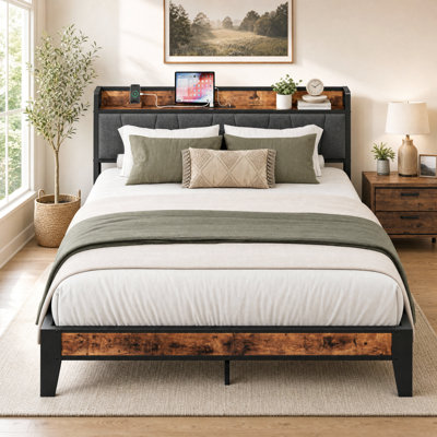 Tharsiga Upholstered Bookcase Bed