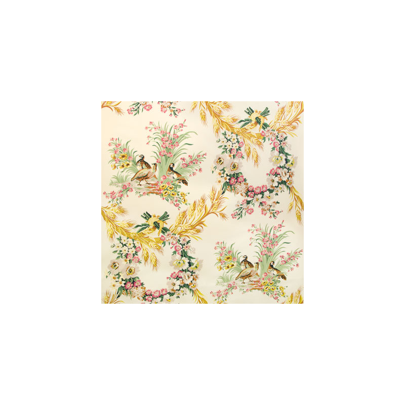 Les Perdrix Glazed Chintz 100% Cotton Fabric