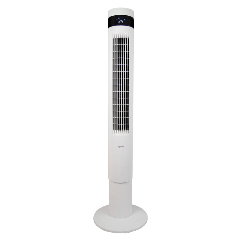 Igenix 43 Inch Digital Tower Fan White, White, 110cm H x 30cm W x 30cm D