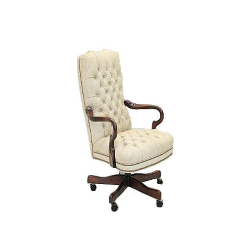 Leather Swivel Executive Chair, Hair Hide Zebra in the Wild, Brushy Bayou, Old Gold E