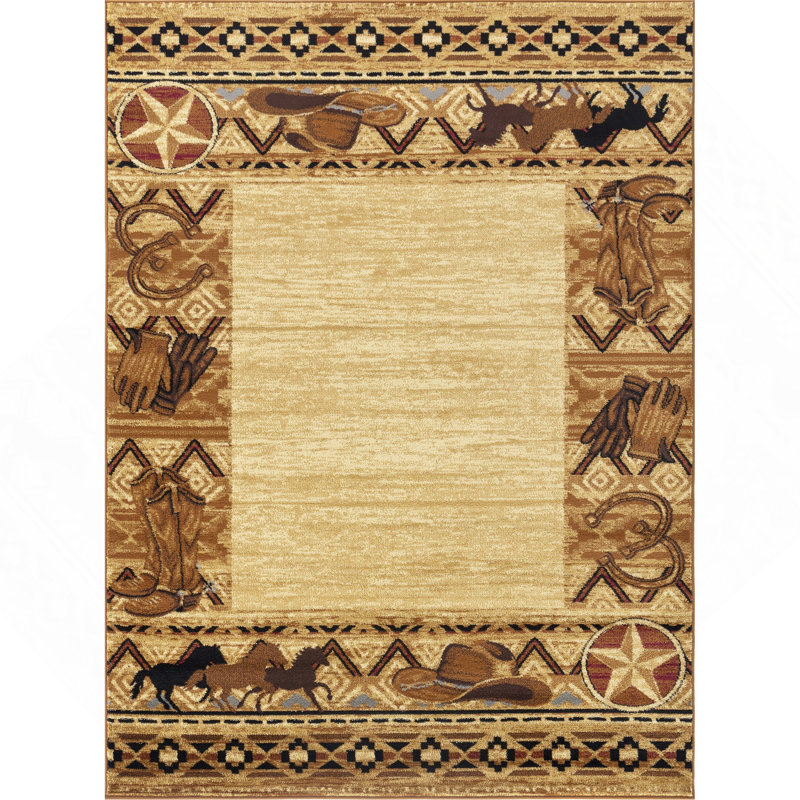 Beige 7 Ft. 10 In. X 10 Ft. 3 In. Southwest Area Rug, Rectangle 2' x 3'