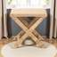 Banc d'appoint Minrah Bohemian en rotin naturel et acajou, H 19,28 po x l 19,95 po x P 16,04 po