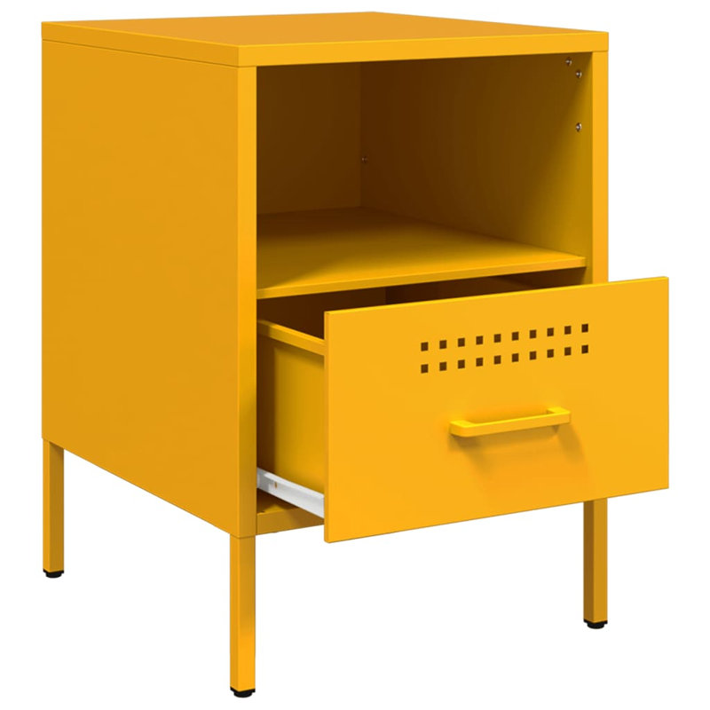 Bedside Cabinets 2 pcs 36x39x50,5 cm Steel, Mustard Yellow