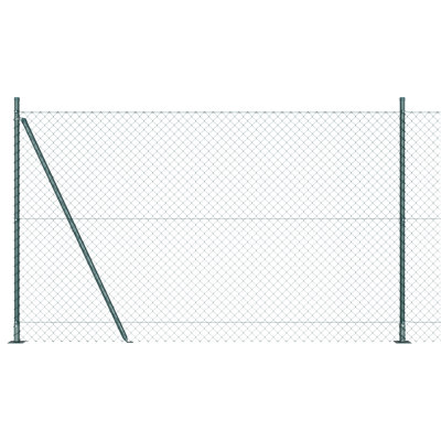 Chain Link Fence With 7 Flanged Posts Galvanised Steel