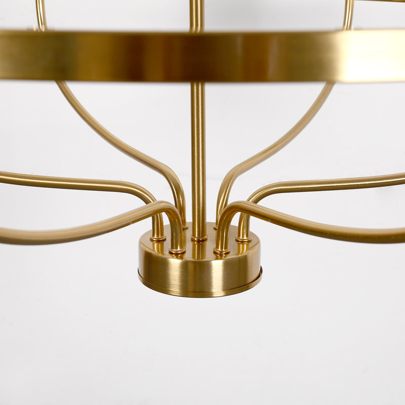 Lustre bougie rétro à 6 lumières Evanna, Or