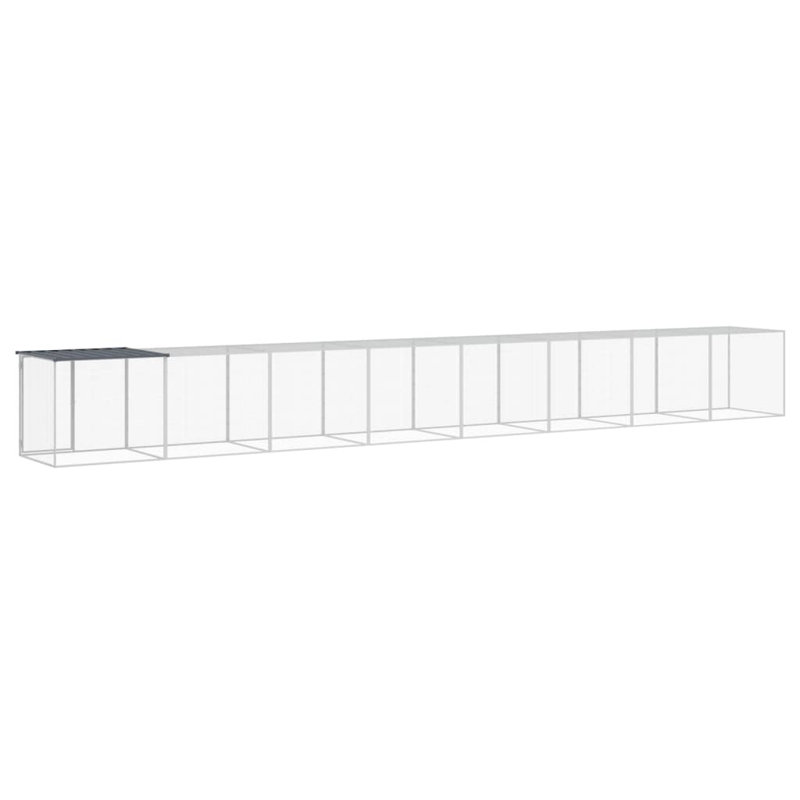 Poulailler avec treillis métallique Easa, Gris anthracite, H 35,4 po x l 237,4 po x P 38,6 po