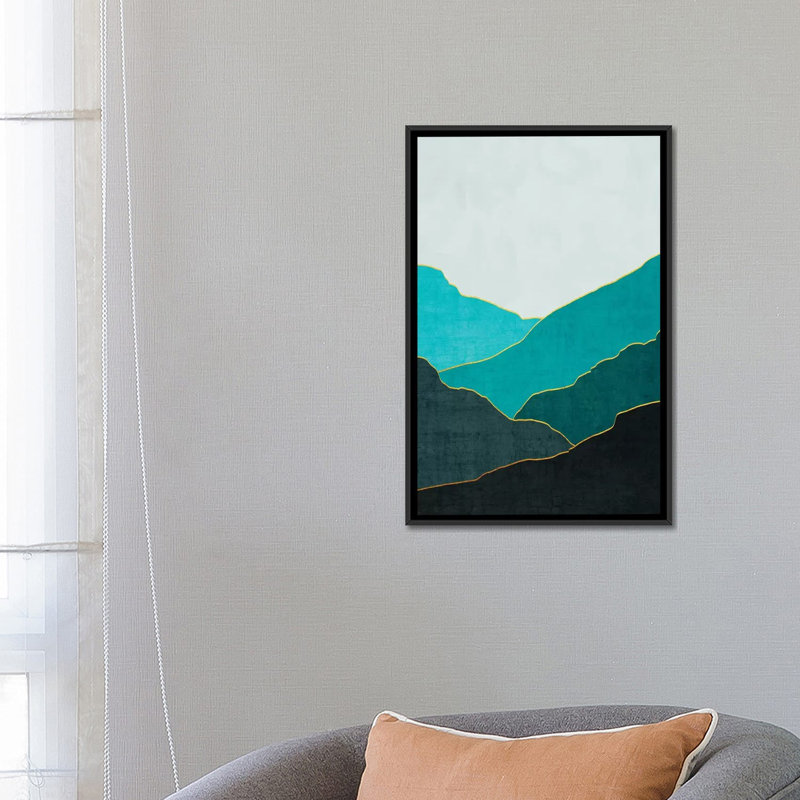 «Minimal Landscape IV», impression sur toile, H 26 po x l 18 po x P 1,5 po, Toile avec cadre noir, Pas de tapis
