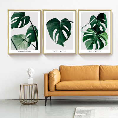 Cactus - ensemble de 3 reproductions d'art sur toile