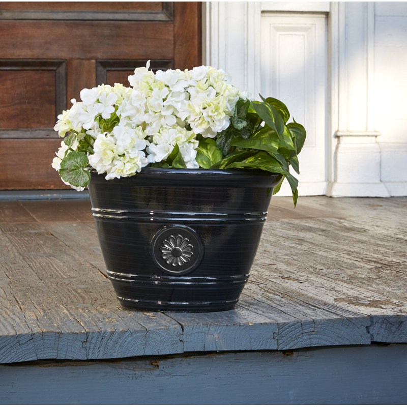 Pot à fleurs 15,25 "Modesto, Noir