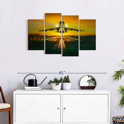 Avion décollage mural, reproduction d'art sur toile