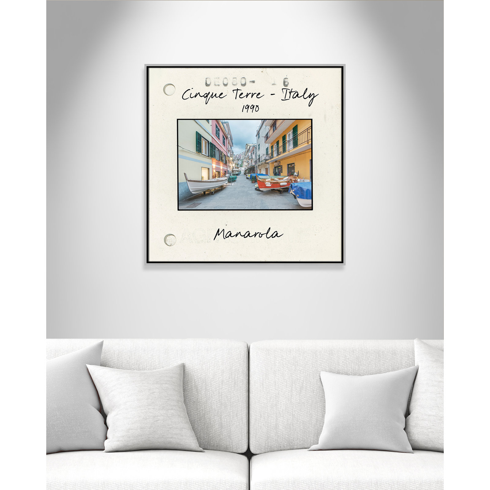 Ritona "Cinque Terre - Manarola" Print, Silver Floater Framed Canvas, 31.5" H x 31.5" W x 2" D