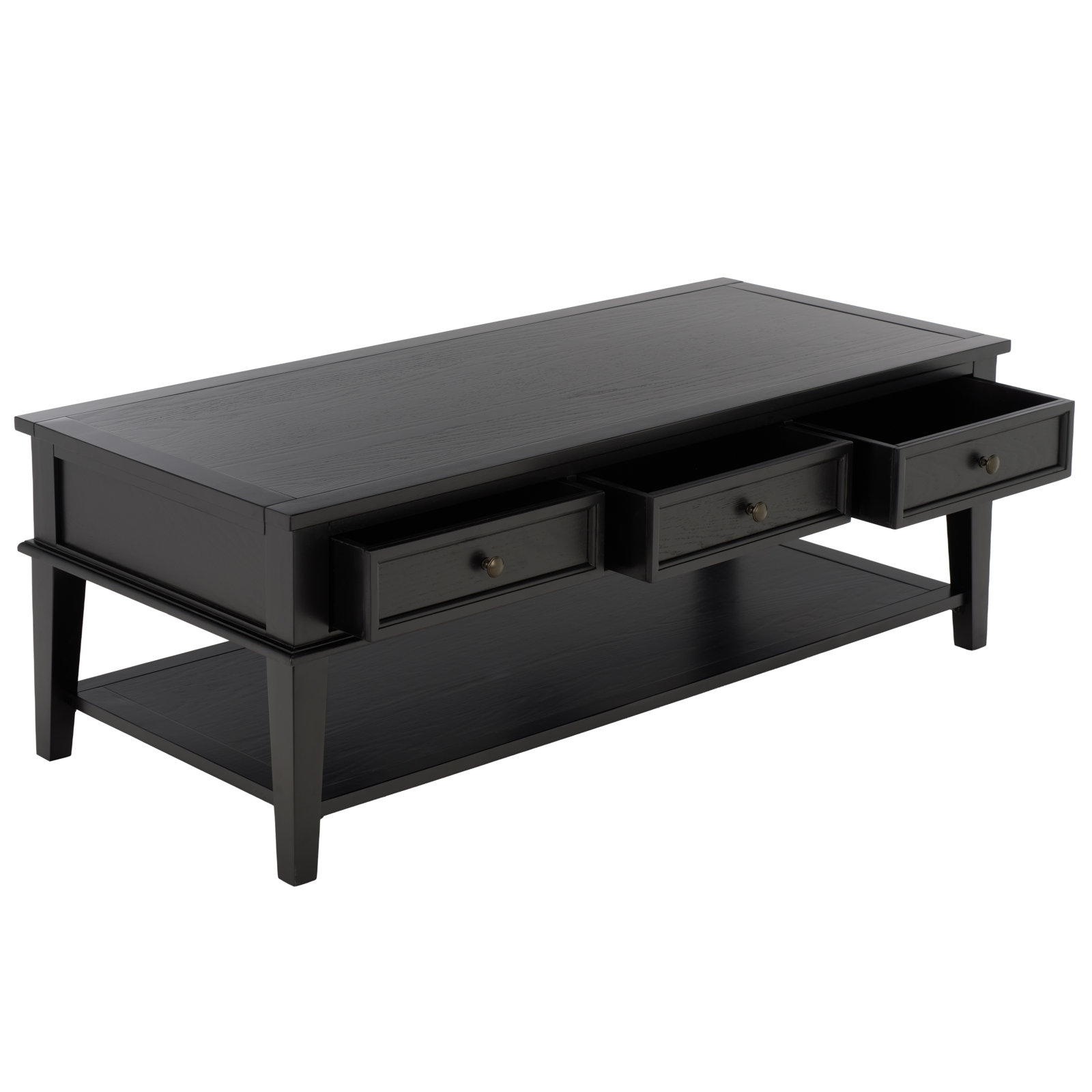 Samira Single Coffee Table with Storage, Black