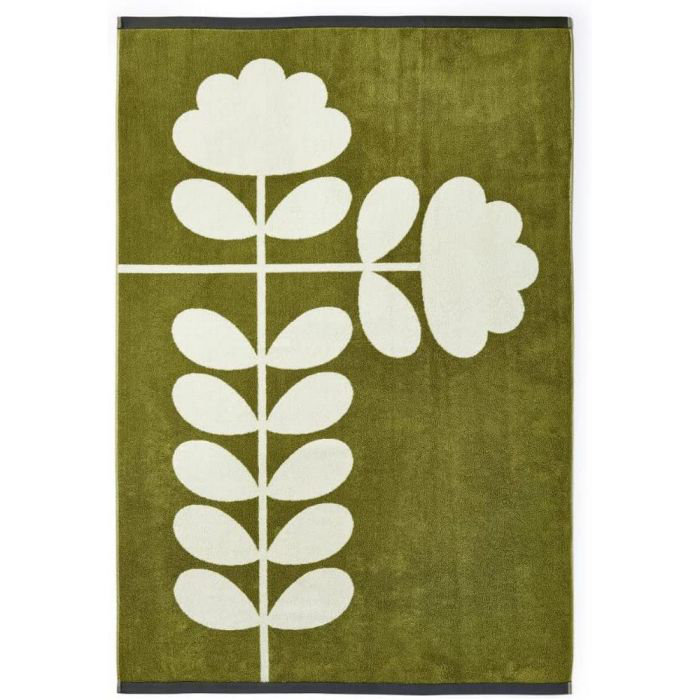 Cut Stem Moss/Charcoal 100X150Cm Bath Sheet, Olive, 100cm x 150cm
