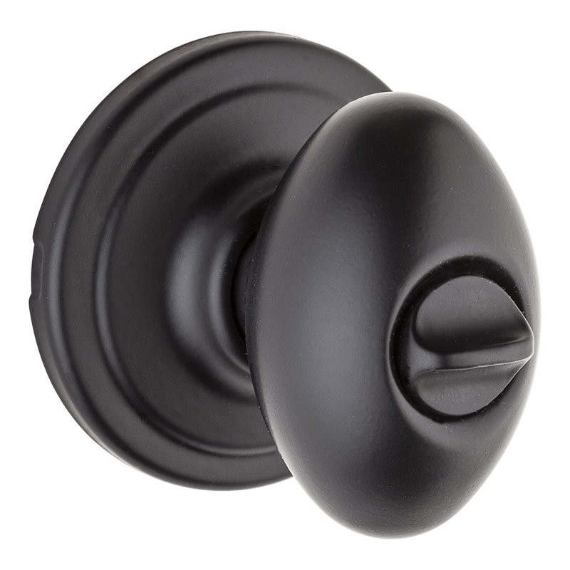 Laurel Bed/Bath Knob, Matte Black