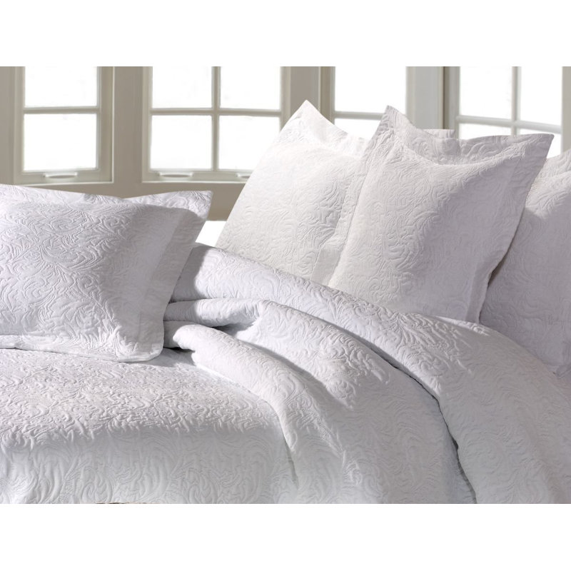 Aquavia Cotton Blend Solid Colour Bedspread, 180 x 270cm Bedspread, White