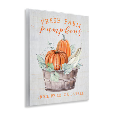 Plaque murale Fresh Farm Pumpkins & Gourds, design par Lux + Me Designs