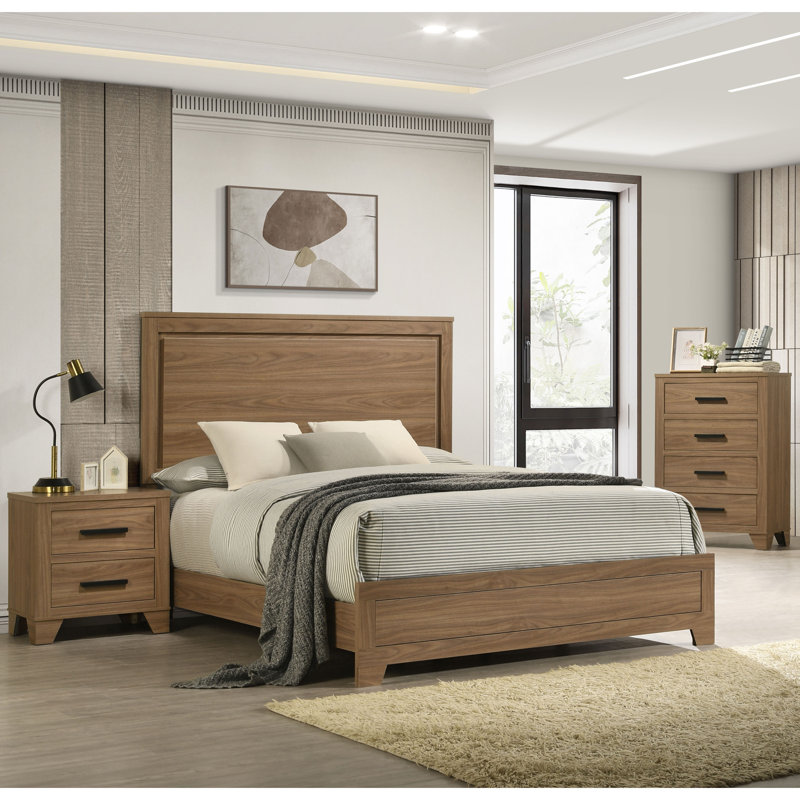 Ensemble de chambre à coucher 3 pièces Antibes Rowane, Lit double