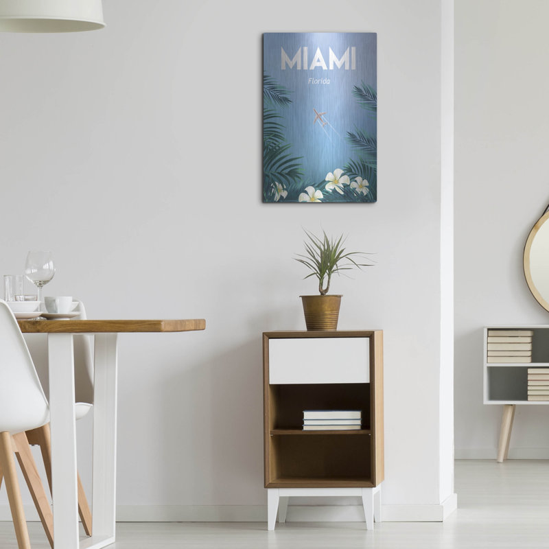  «Miami» par Arctic Frame, art mural en métal, 16 po x 24 po