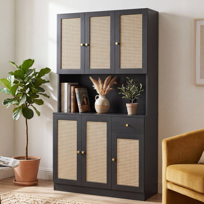 70" Tall Storage Cabinet with Soft Close Doors, Modern Pantry Cabinet for Kitchen Living Room