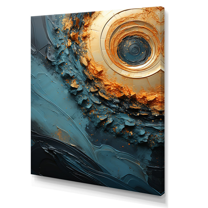 Desert Mirage Vortex II - Abstract Spirals Wall Decor, Toile tendue, 40" H x 30" W