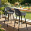 Velvet Upholstered Bar Stools with Armrests-1816671688